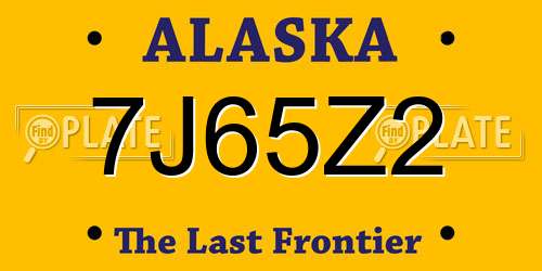7J65Z2 Alaska License Plate