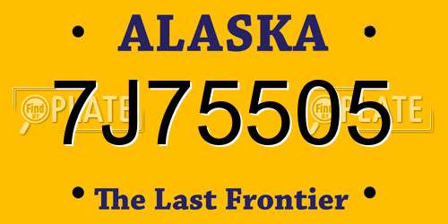 7J75505 Alaska License Plate