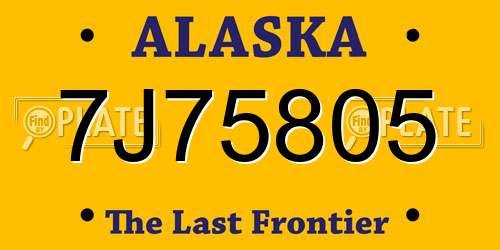7J75805 Alaska License Plate