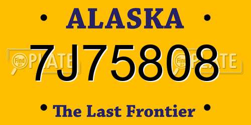 7J75808 Alaska License Plate