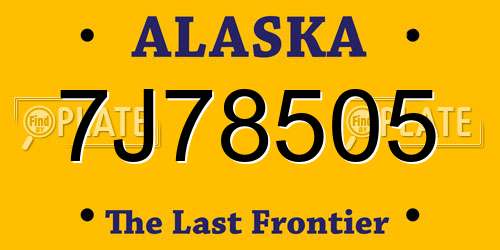 7J78505 Alaska License Plate