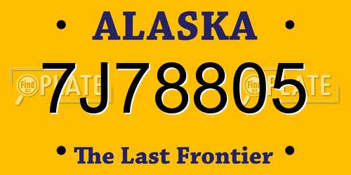 7J78805 Alaska License Plate