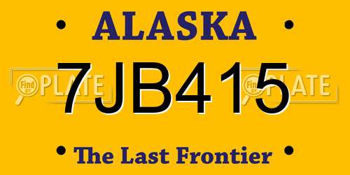 7JB415 Alaska License Plate