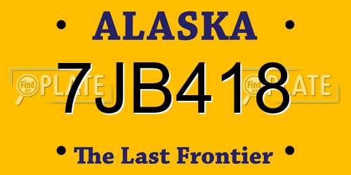 7JB418 Alaska License Plate