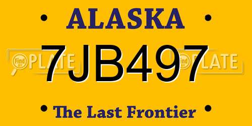 7JB497 Alaska License Plate