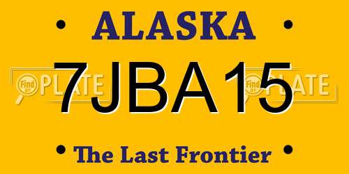 7JBA15 Alaska License Plate