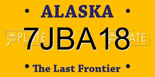 7JBA18 Alaska License Plate