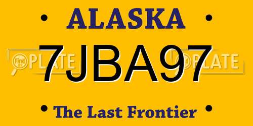 7JBA97 Alaska License Plate