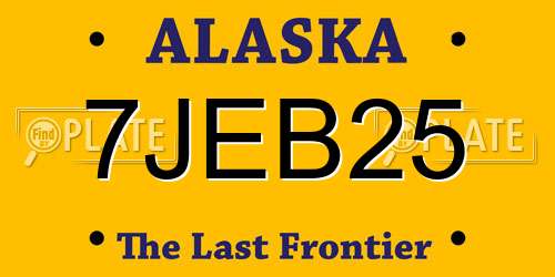 7JEB25 Alaska License Plate