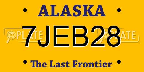 7JEB28 Alaska License Plate