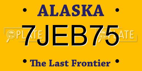 7JEB75 Alaska License Plate