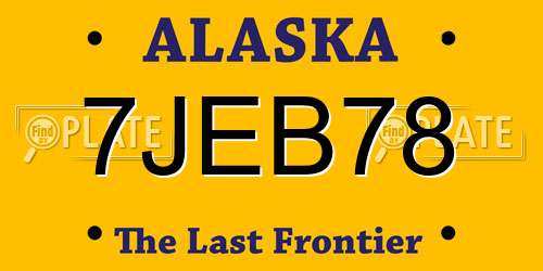 7JEB78 Alaska License Plate