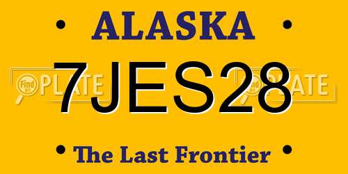 7JES28 Alaska License Plate