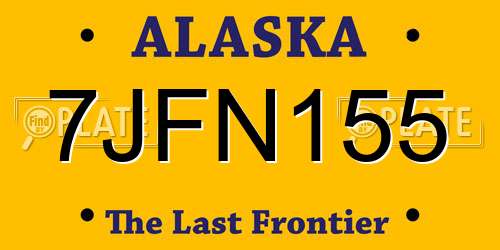 7JFN155 Alaska License Plate