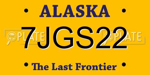 7JGS22 Alaska License Plate