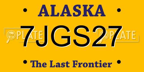 7JGS27 Alaska License Plate