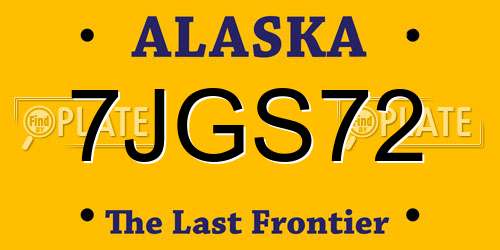 7JGS72 Alaska License Plate