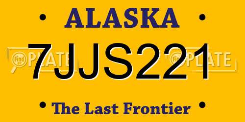 7JJS221 Alaska License Plate