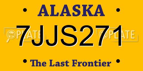 7JJS271 Alaska License Plate