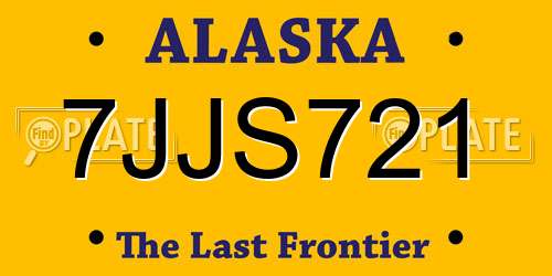 7JJS721 Alaska License Plate
