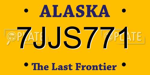 7JJS771 Alaska License Plate