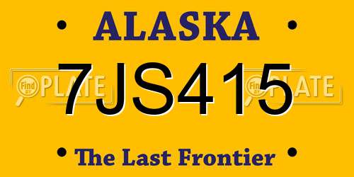 7JS415 Alaska License Plate
