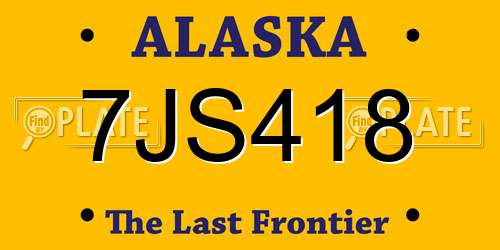 7JS418 Alaska License Plate