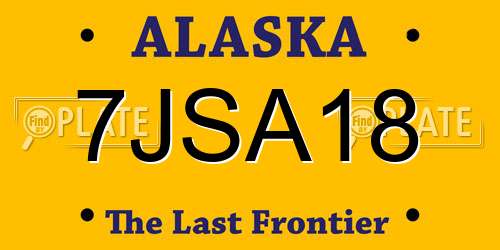 7JSA18 Alaska License Plate