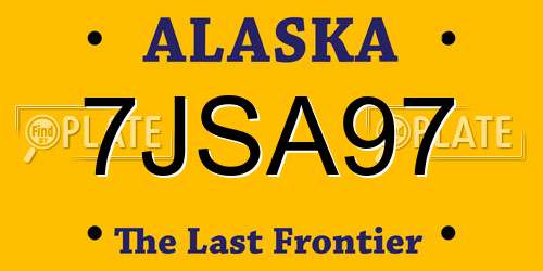 7JSA97 Alaska License Plate