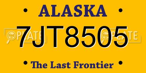 7JT8505 Alaska License Plate