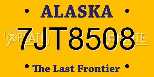 7JT8508 Alaska License Plate