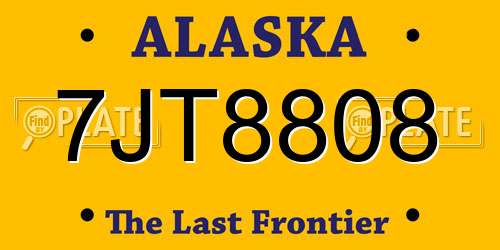 7JT8808 Alaska License Plate