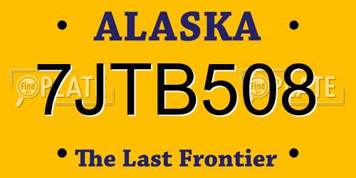 7JTB508 Alaska License Plate