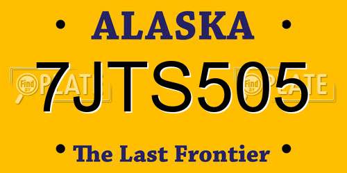 7JTS505 Alaska License Plate