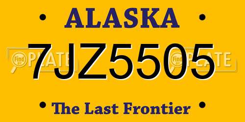 7JZ5505 Alaska License Plate