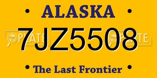 7JZ5508 Alaska License Plate