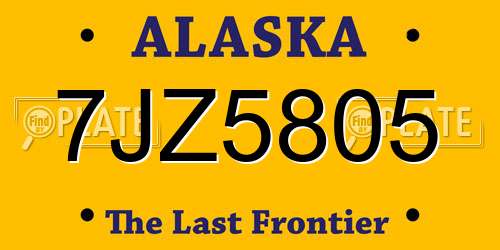 7JZ5805 Alaska License Plate