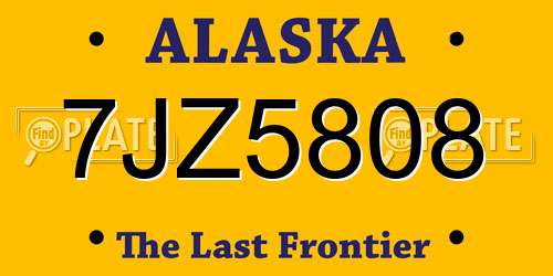 7JZ5808 Alaska License Plate