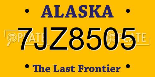 7JZ8505 Alaska License Plate