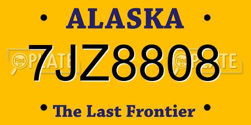 7JZ8808 Alaska License Plate