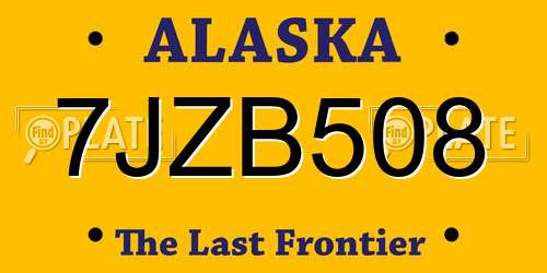 7JZB508 Alaska License Plate