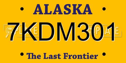 7KDM301 Alaska License Plate