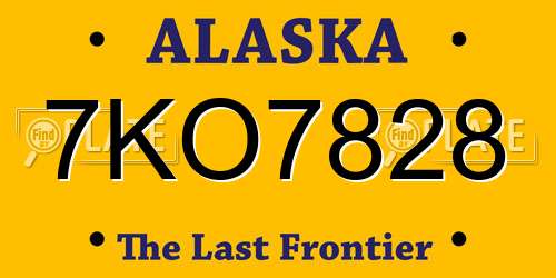 7KO7828 Alaska License Plate