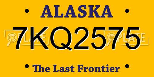 7KQ2575 Alaska License Plate