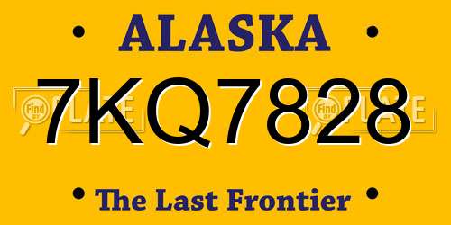 7KQ7828 Alaska License Plate