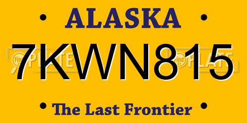 7KWN815 Alaska License Plate