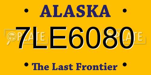 7LE6080 Alaska License Plate