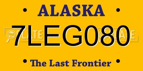 7LEG080 Alaska License Plate