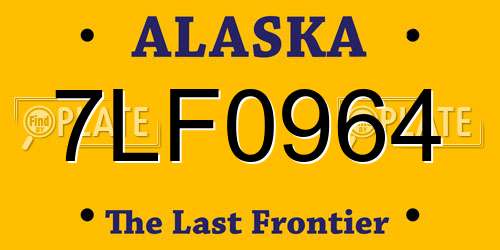 7LF0964 Alaska License Plate
