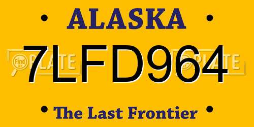 7LFD964 Alaska License Plate